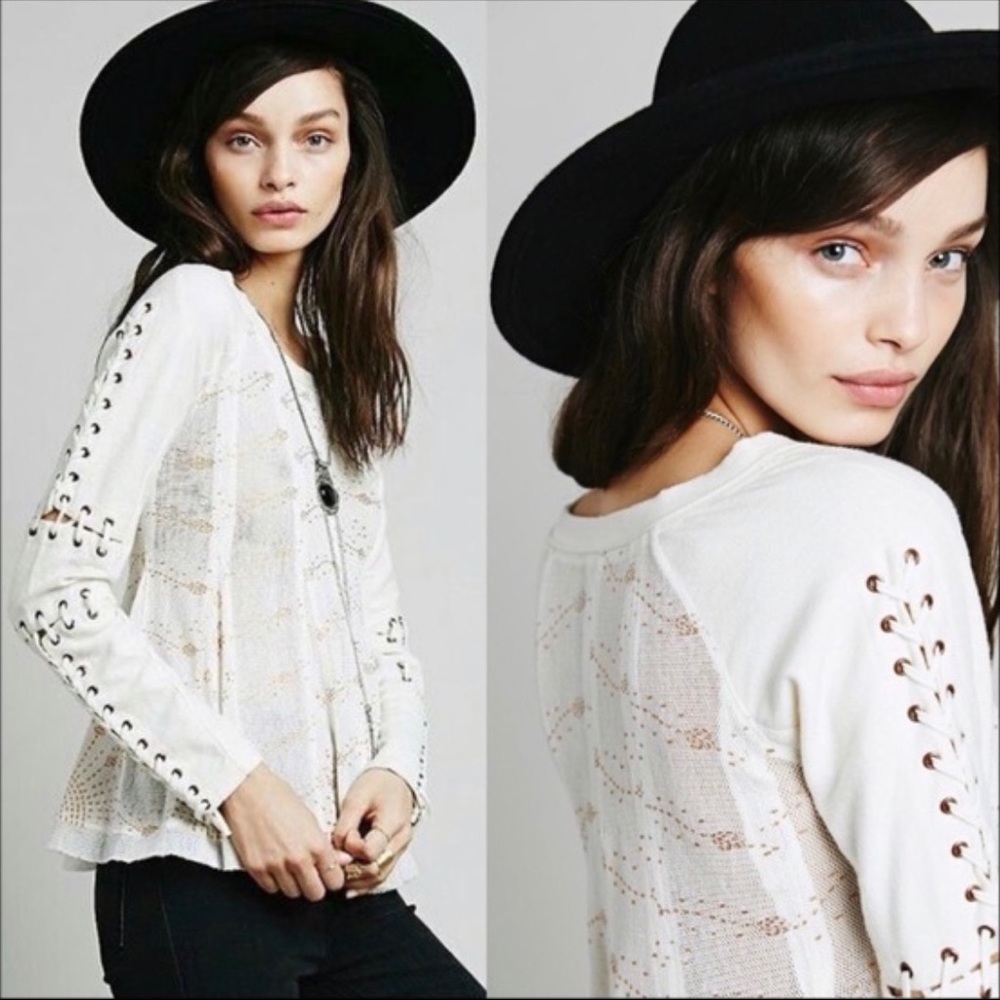 FREE PEOPLE NEW ROMANTICS HEAVY METAL Top - Picture 1 of 7